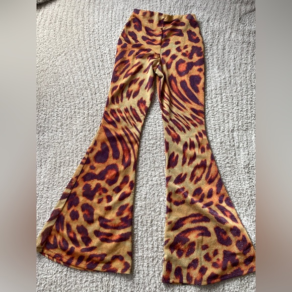 ASOS ASYOU glitter mesh flare pants in leopard print‎ - Picture 4 of 8